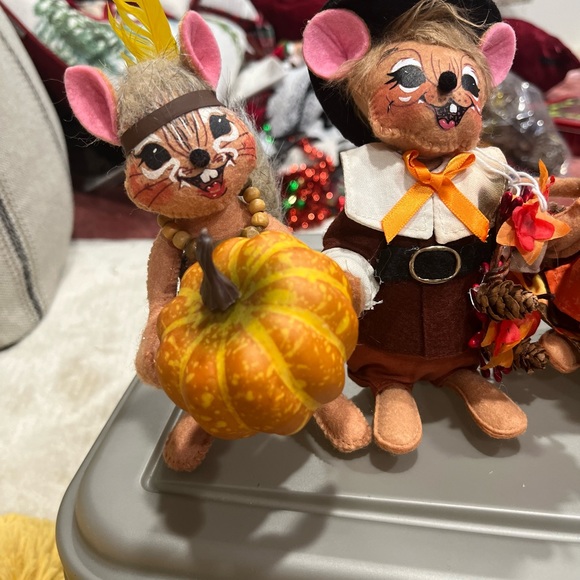 Annalee Doll Pilgrim & Indian Mice Thanksgiving set of 4 - Picture 2 of 3